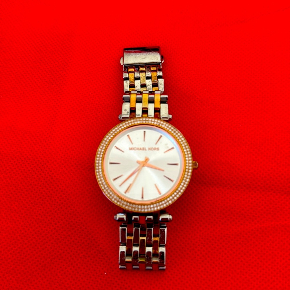 Michael Kors MK3203 Mid-Size Three-Tone Darci Glitz Crystals Women's Watch